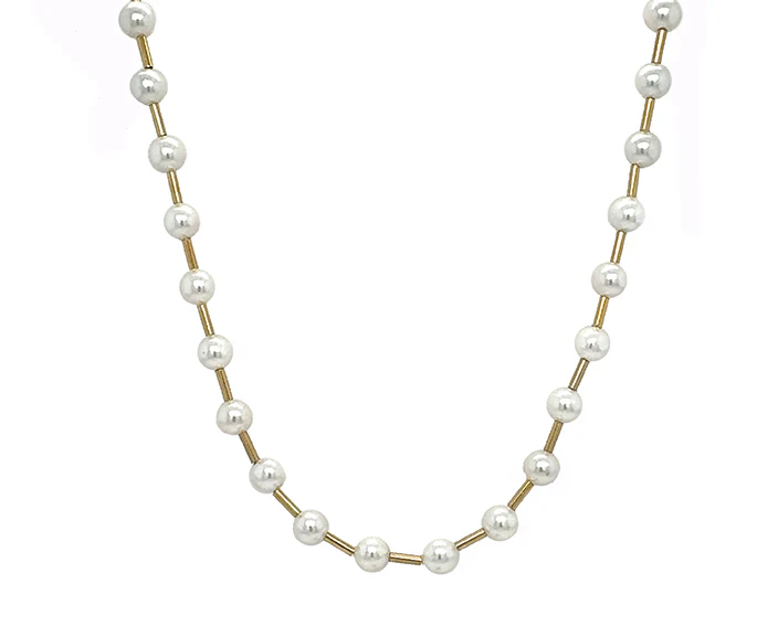 Jurate Gadot Beaded Necklace- Pearl
