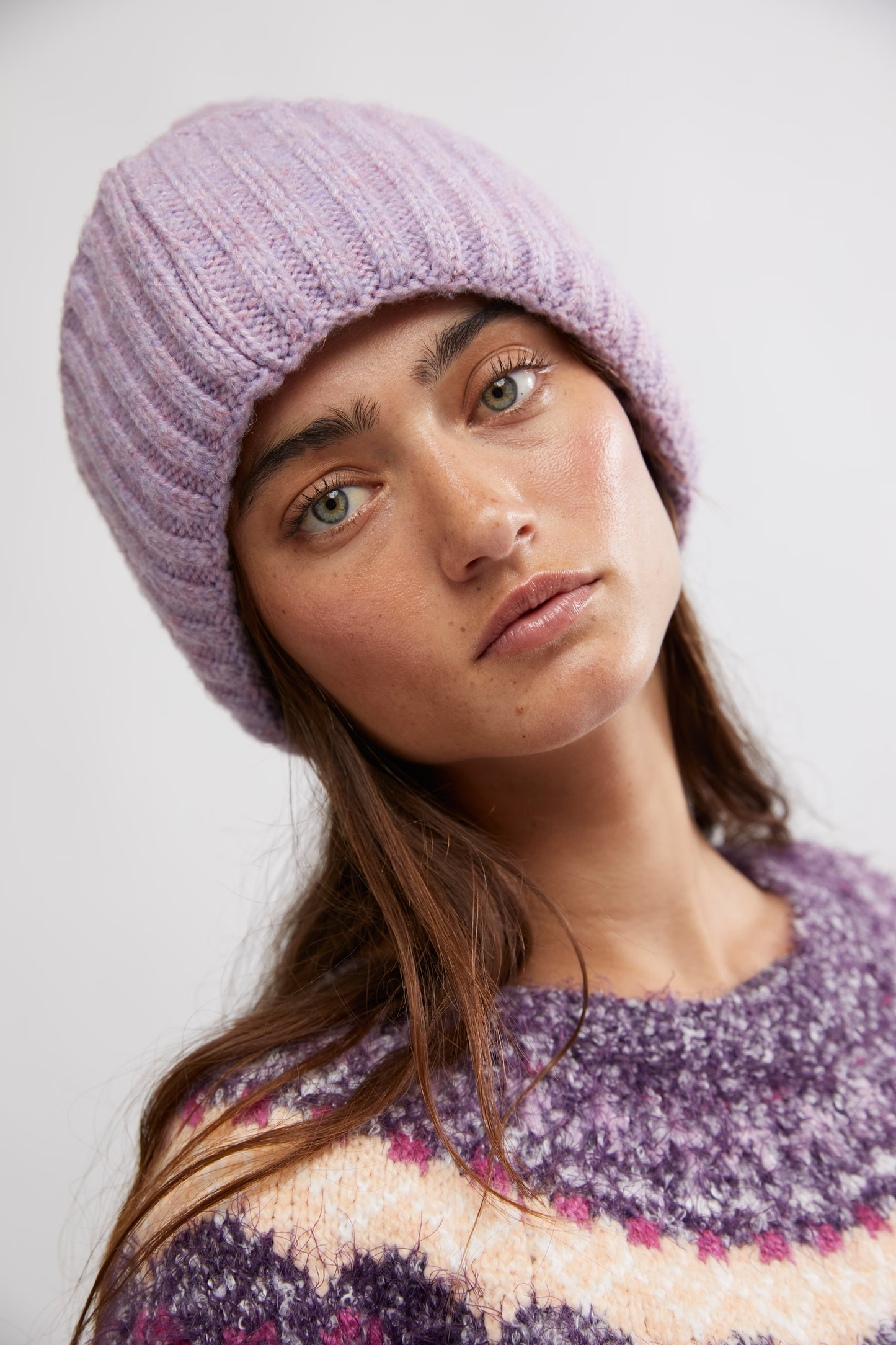 Free People Coastline Beanie- Orchid Crush