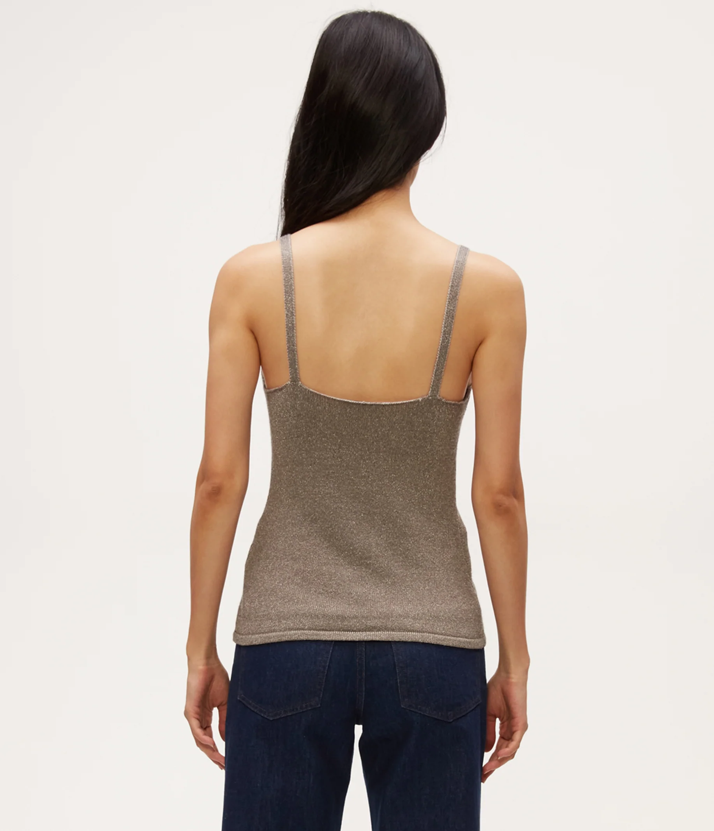 Michael Stars Naomi Metallic Sweater Camisole- Pewter
