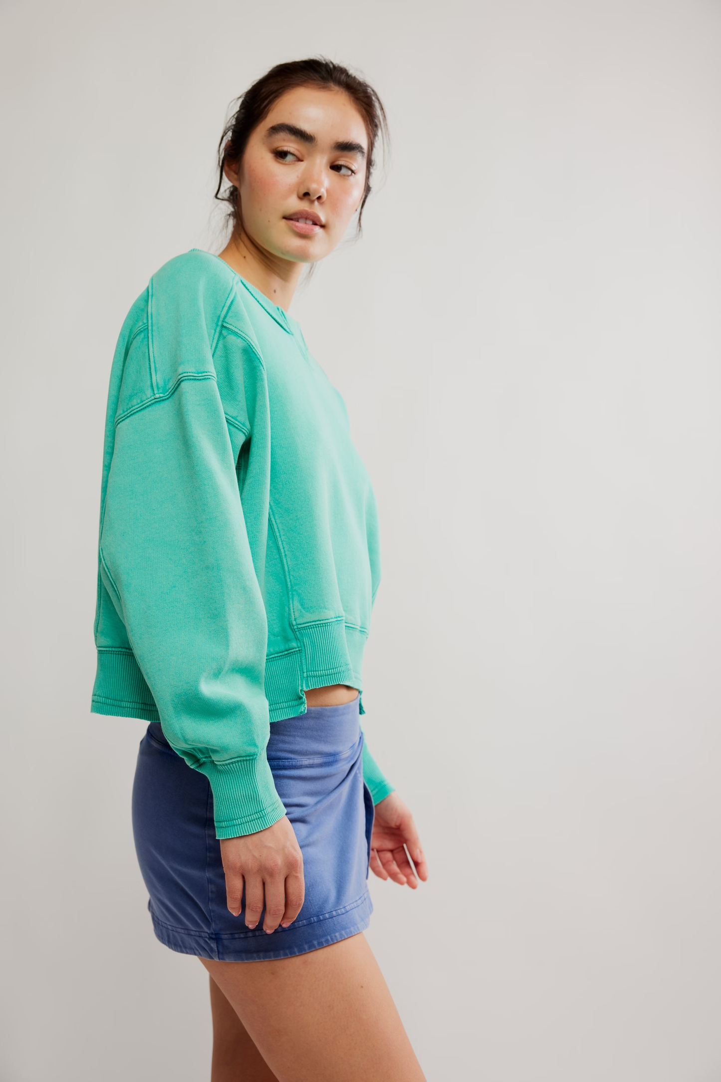 Free People Intercept Pullover- Seafoam