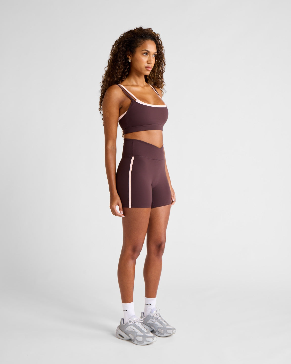 All Fenix CloudCore Double Layer Sports Bra- Espresso/Rose Quartz