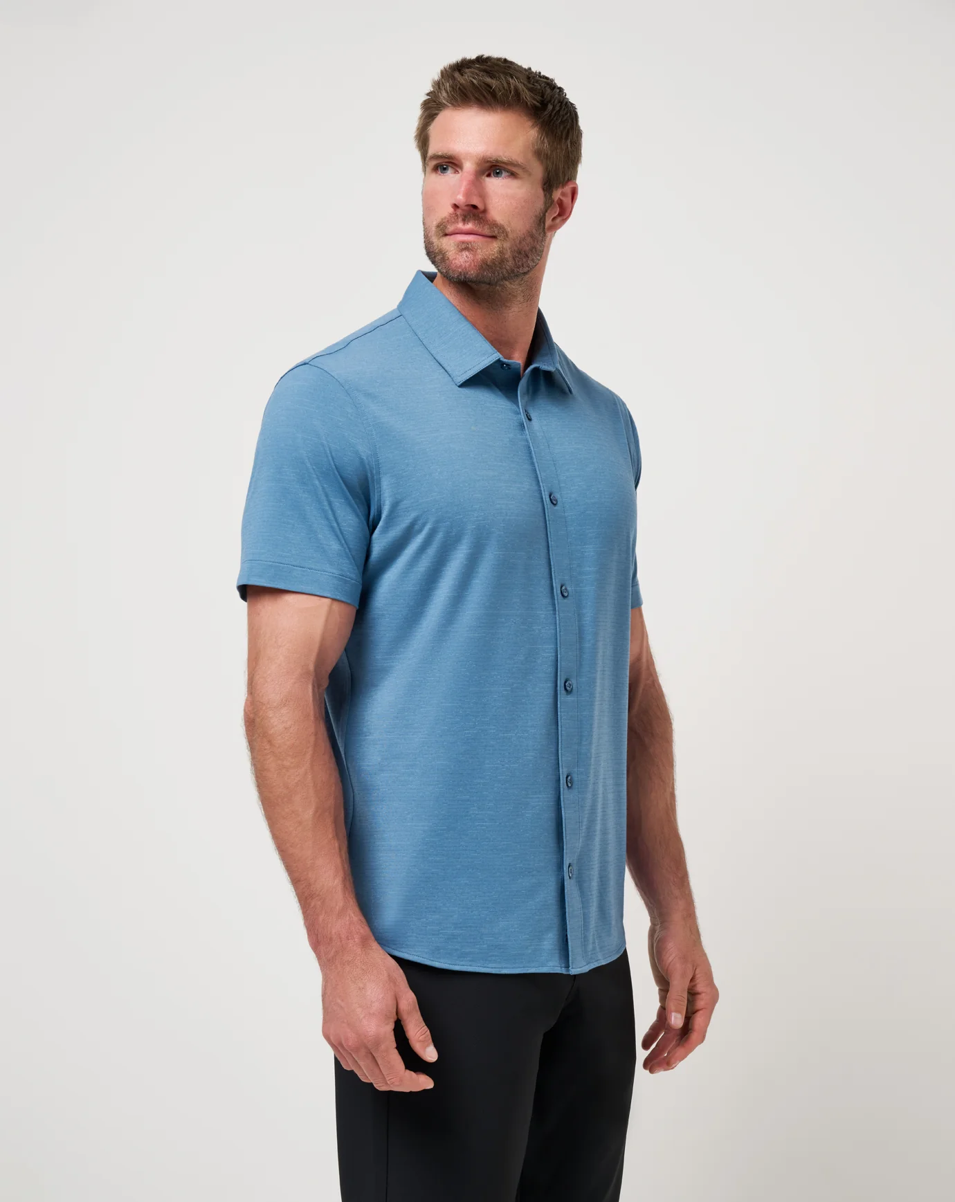 Travis Mathew The Heater Button Down- Copen Blue