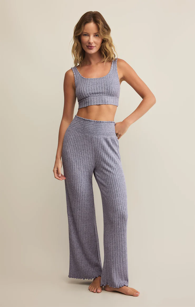 Z Supply Zoe Rib Bra Tank- Worn Blue