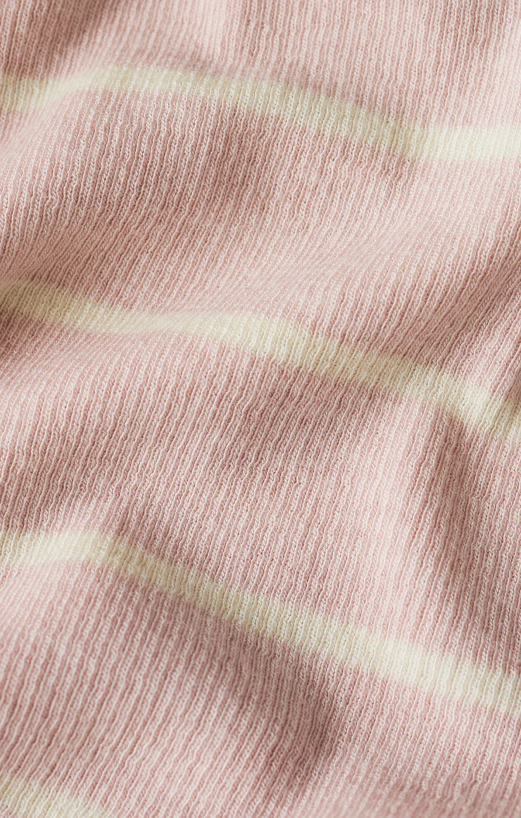 Z Supply Ferris Cropped Striped Henley Top-Washed Pink