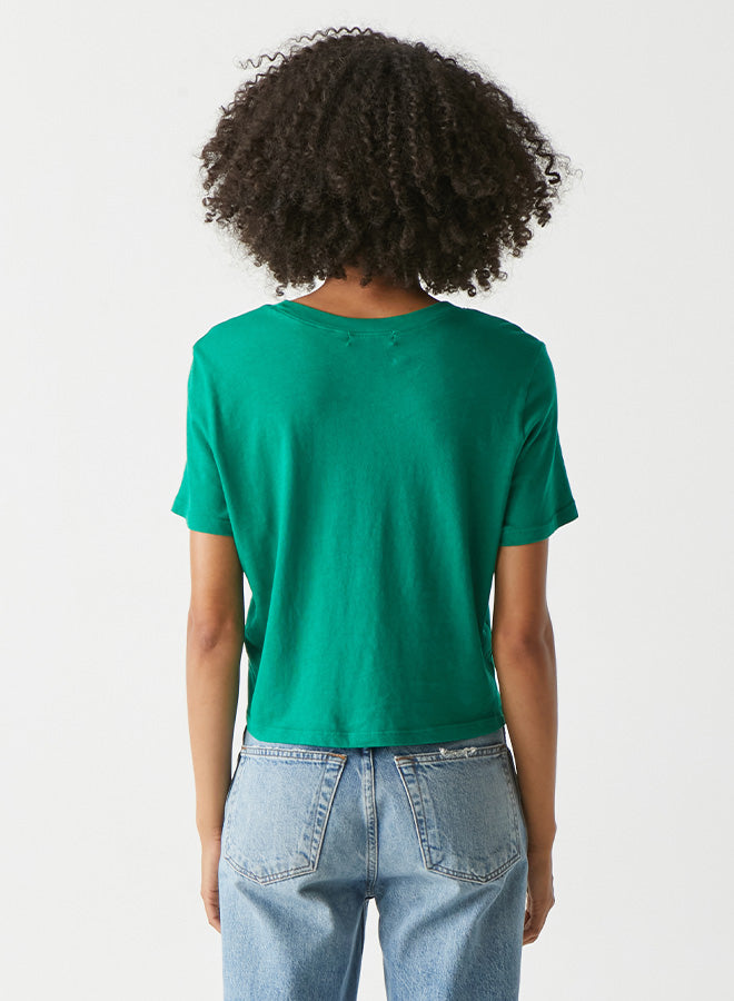 Michael Stars Blake Cropped Tee- Kelly Green