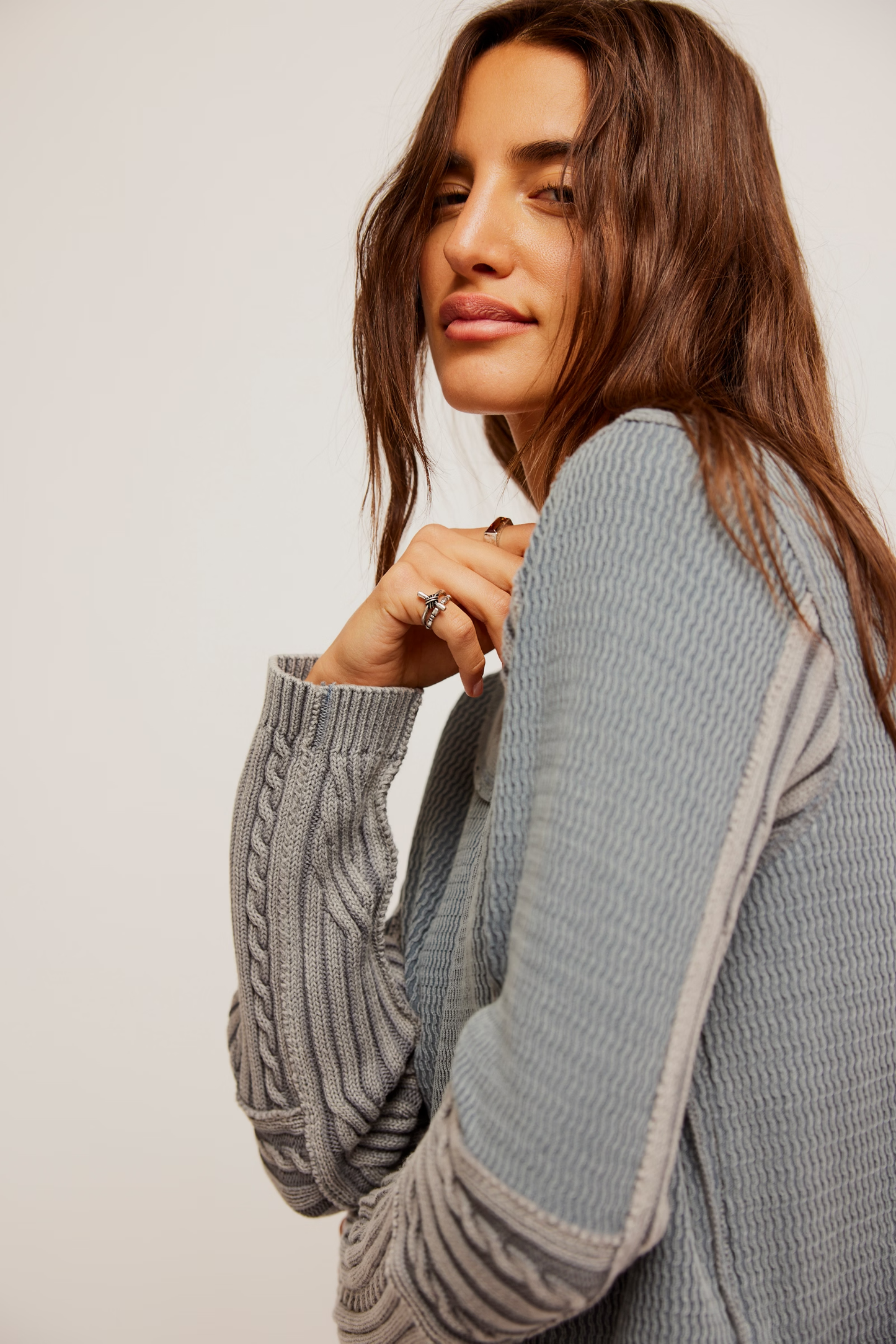 Free People Swinging Cable Cuff- Weathervane Combo