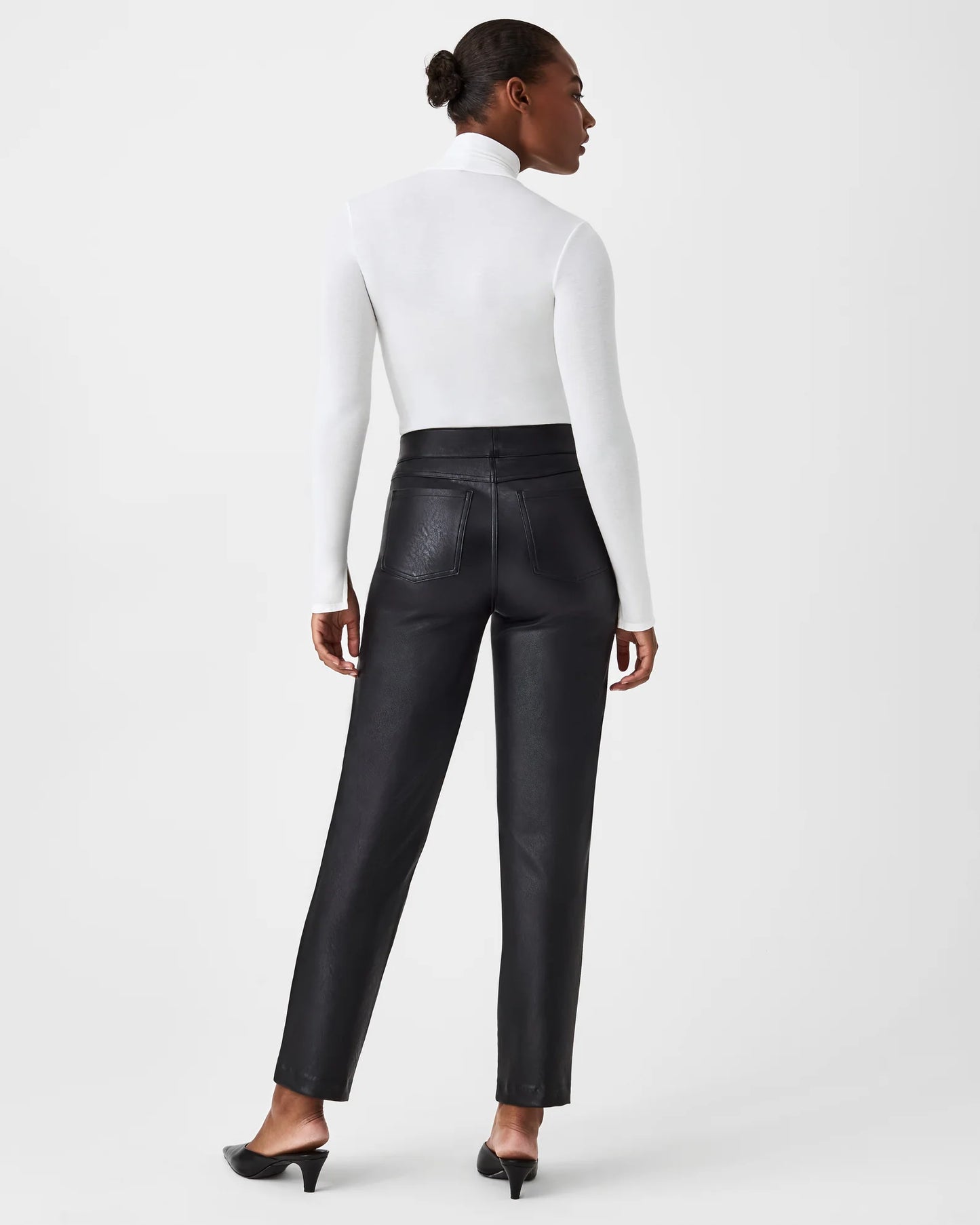 Spanx Leather-Like Slim Straight Pants