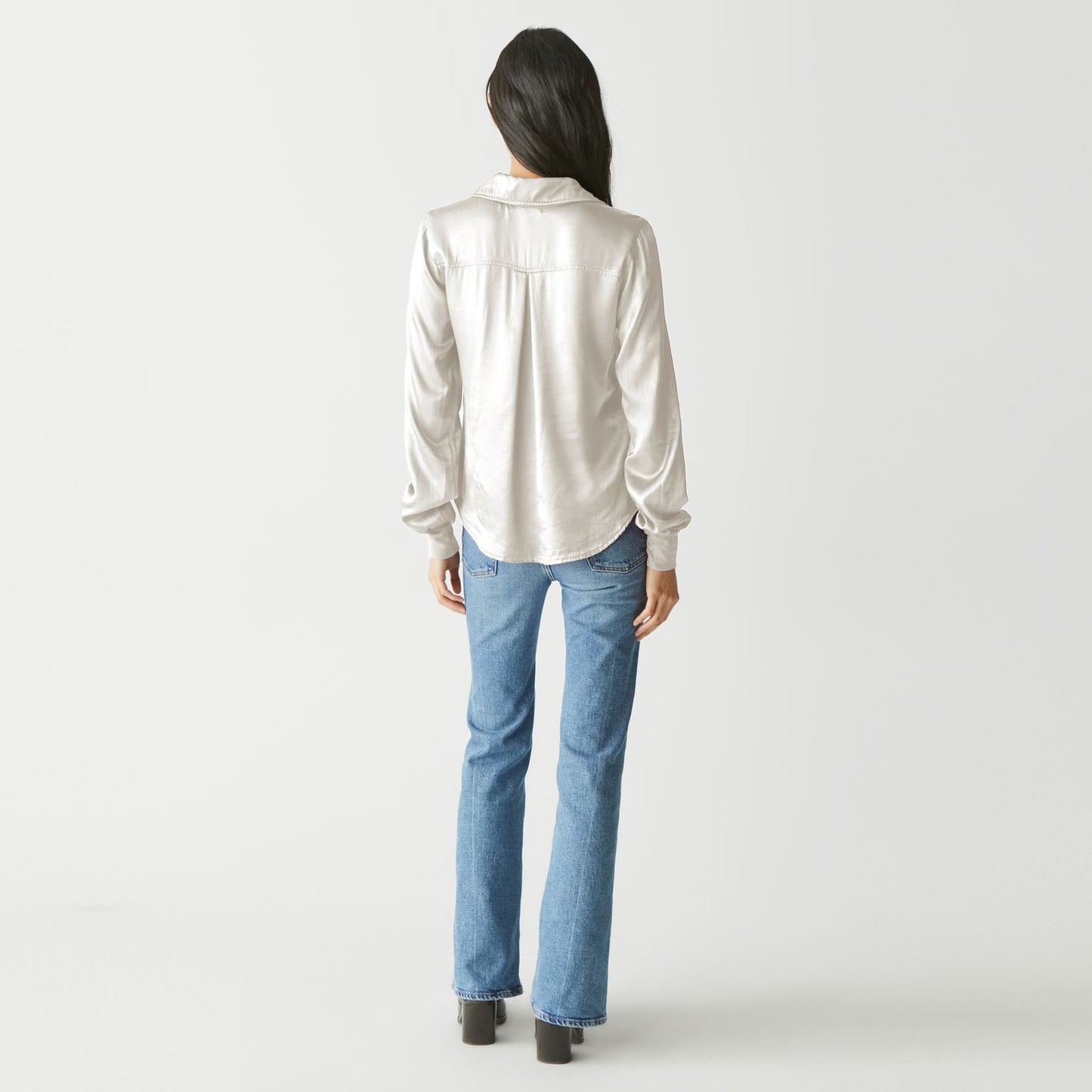 Michael Stars Meredith Button Front Top- Chalk