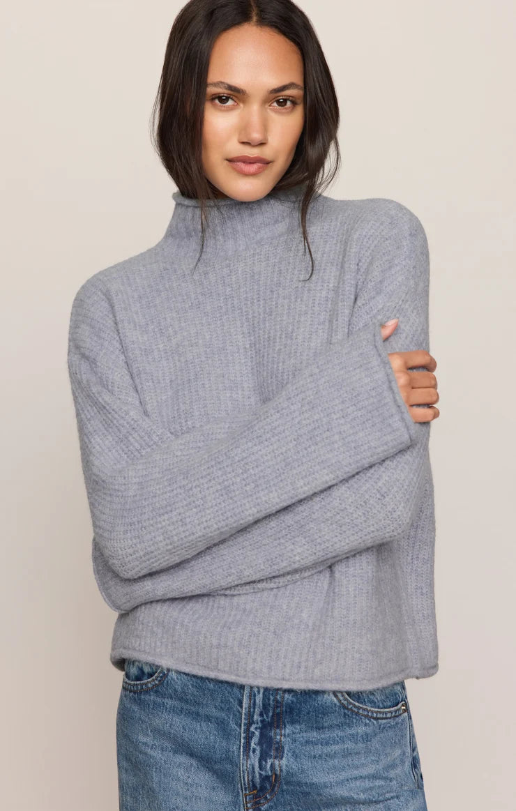 Z Supply Warm Wishes Turtleneck Sweater- Silverlake