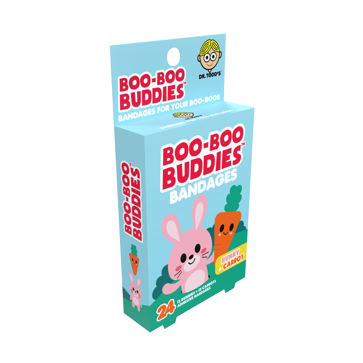 Kids Bandages – Bunny + Carrot (24 Count, Latex-Free)