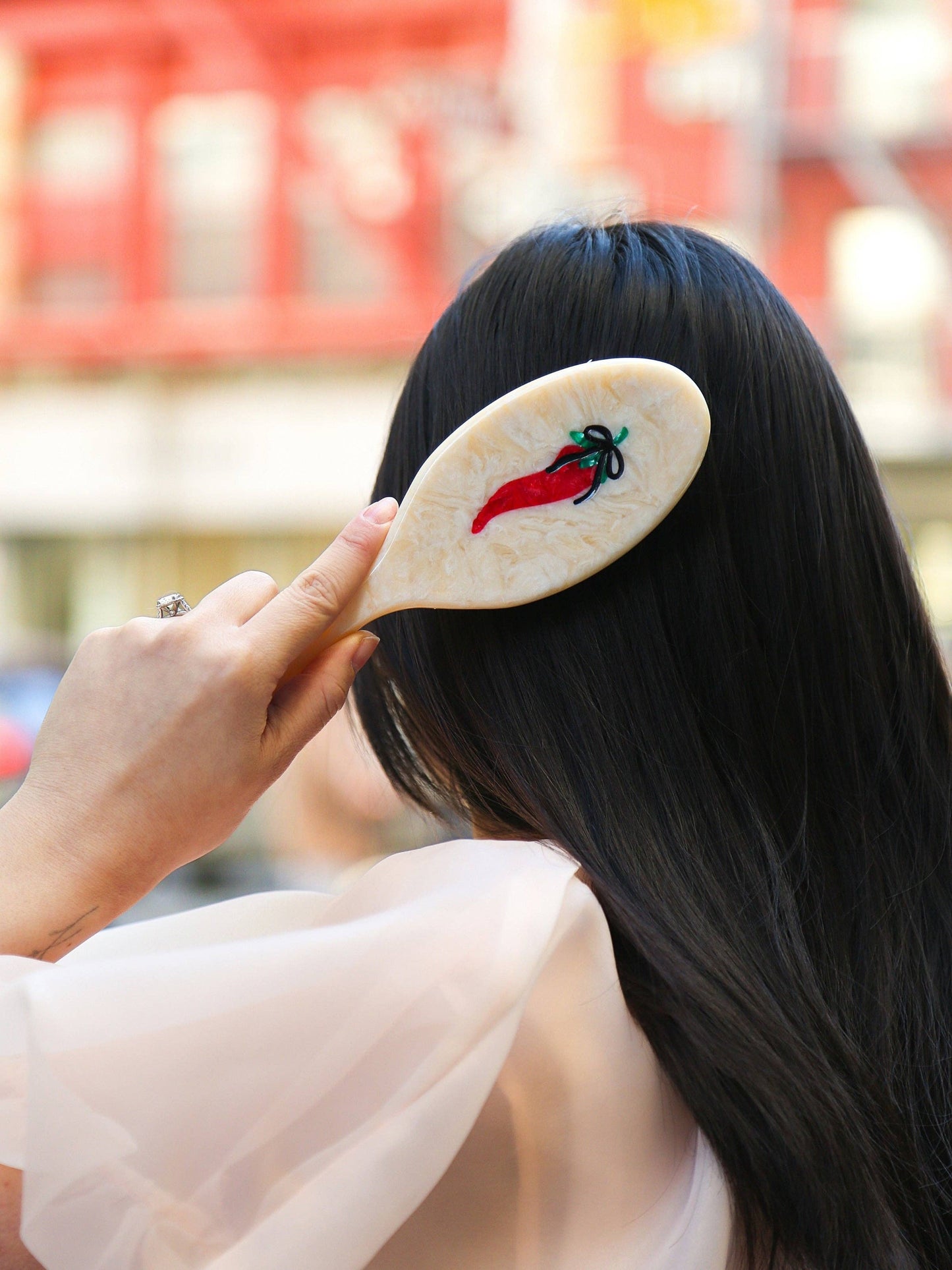 Solar Eclipse Hand-painted Pepper Amazing Hair Day Brush