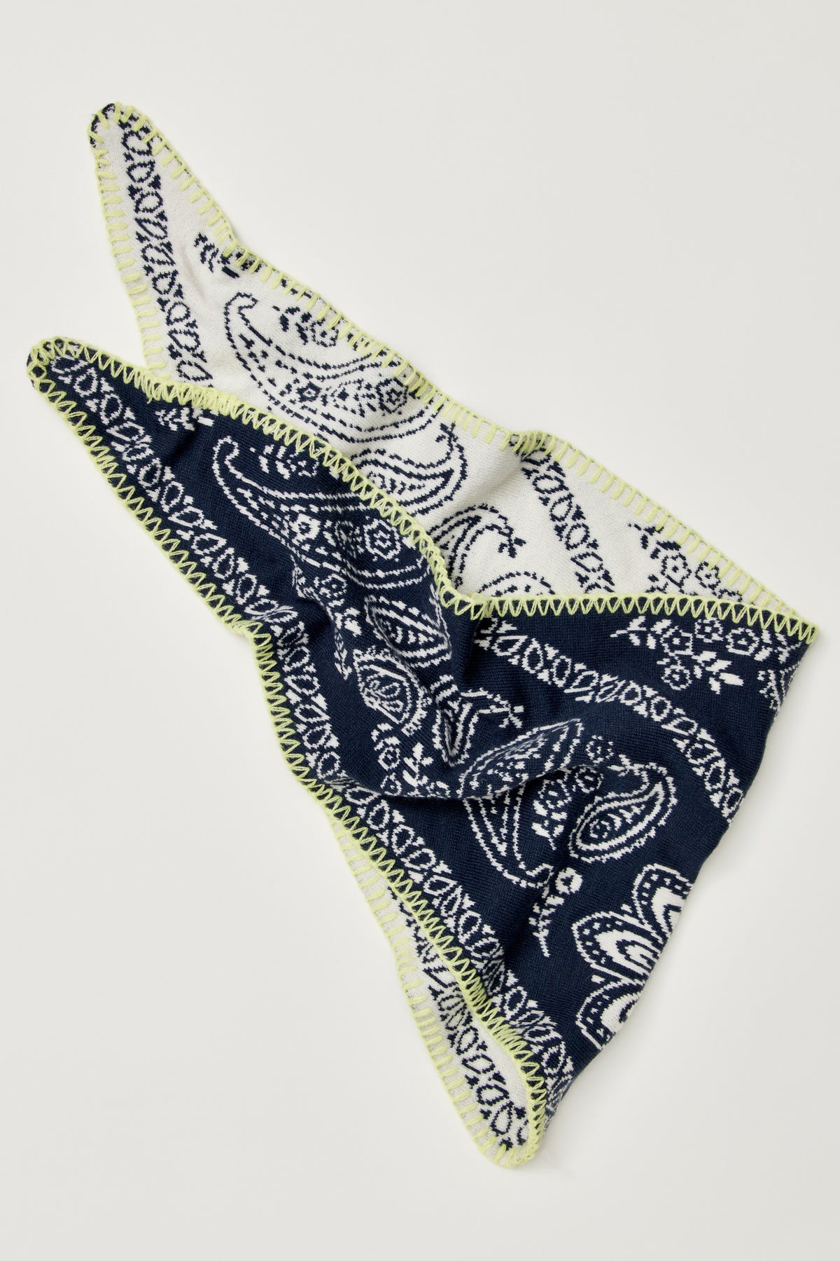 Free People Carmen Knitted Triangle Bandana- Denim Jeans