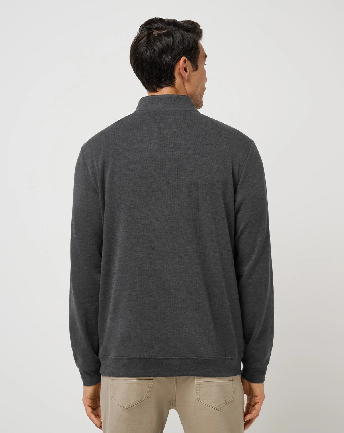 Travis Mathew Cloud Sweater Quarter Zip- Heather Black