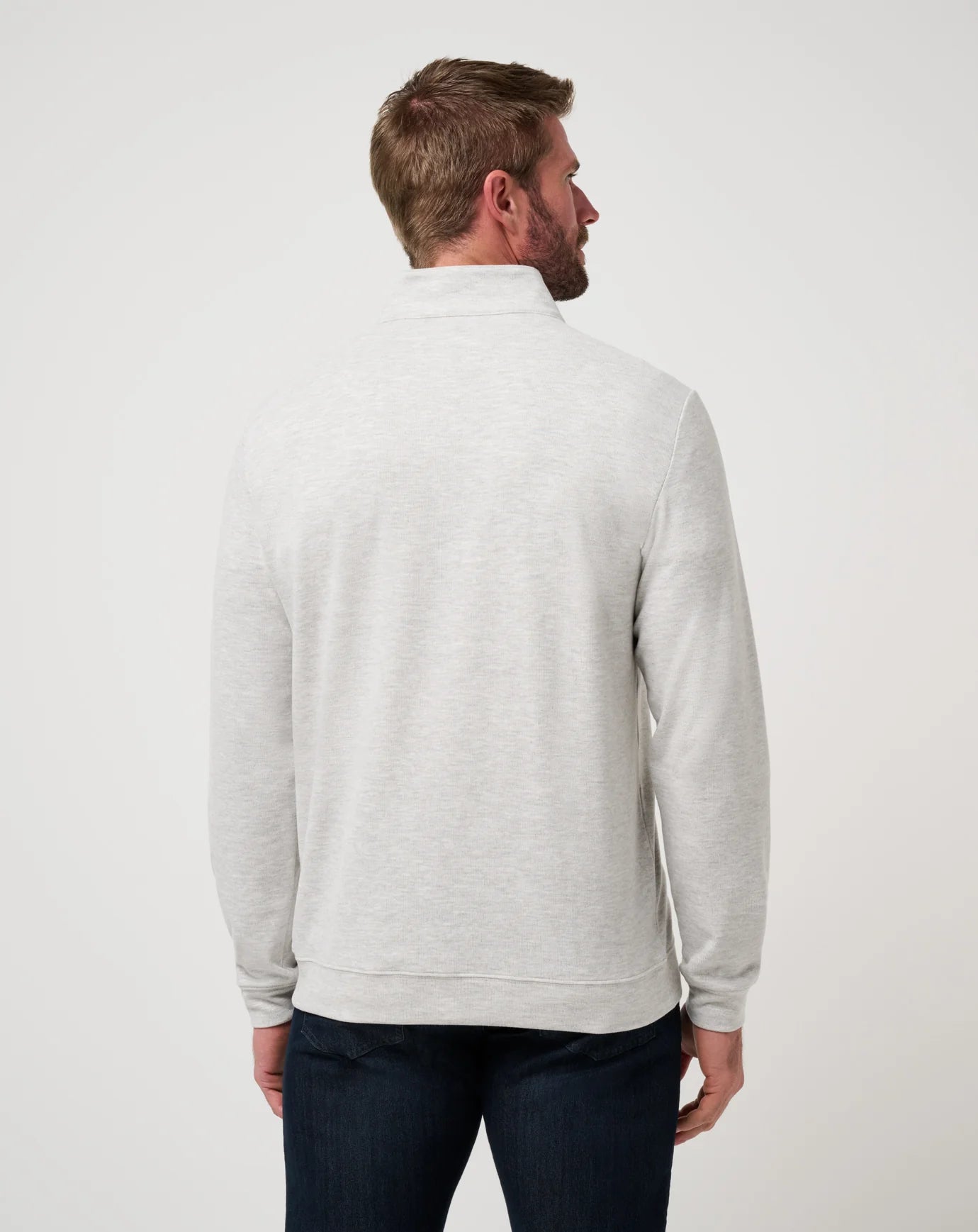Travis Mathew Cloud Sweater Quarter Zip- Heather Grey
