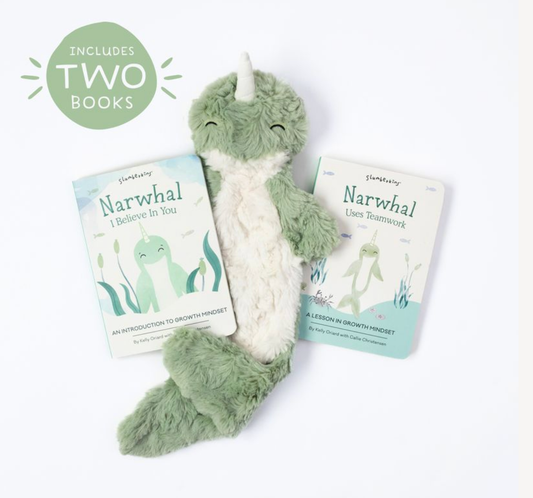Narwhal's Growth Mindset Plush Snuggler Set - with 2 books!