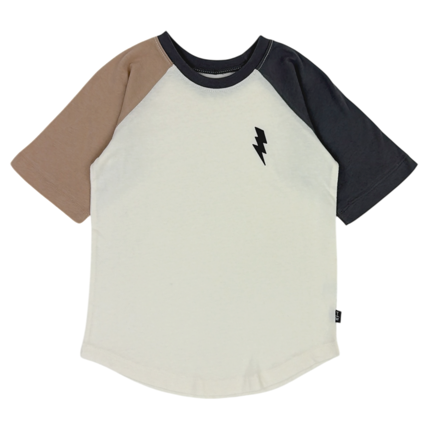 Boys Earth Tone Lightning Raglan - Neutral Retro Skate Tee: 2T
