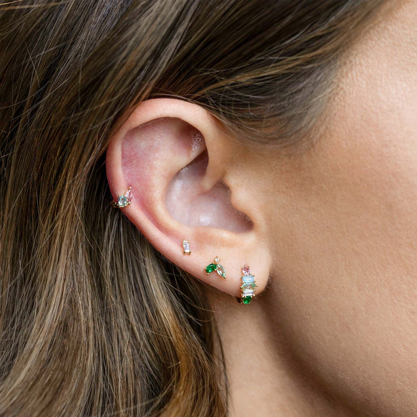 Girls Crew Flora and Fauna Earring Set: Gold