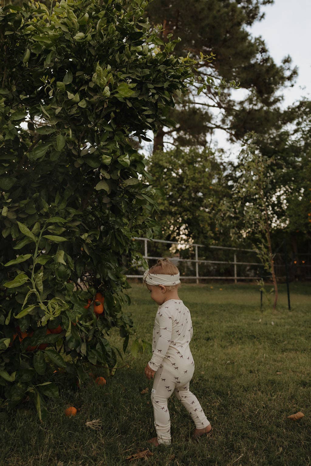 Forever French Baby Bamboo Zip Pajamas- Wild Horses