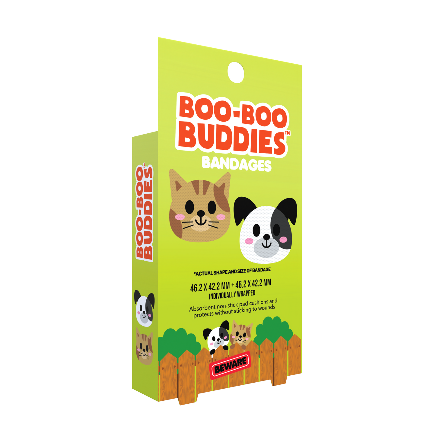 Kids Bandages – Dog Face + Cat Face (24 Count, Latex-Free)