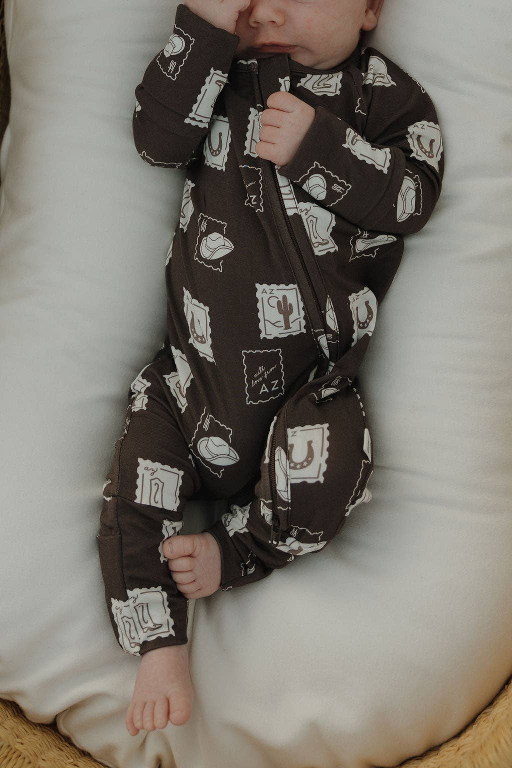 Forever French Baby Bamboo Zip Pajamas- With Love from AZ