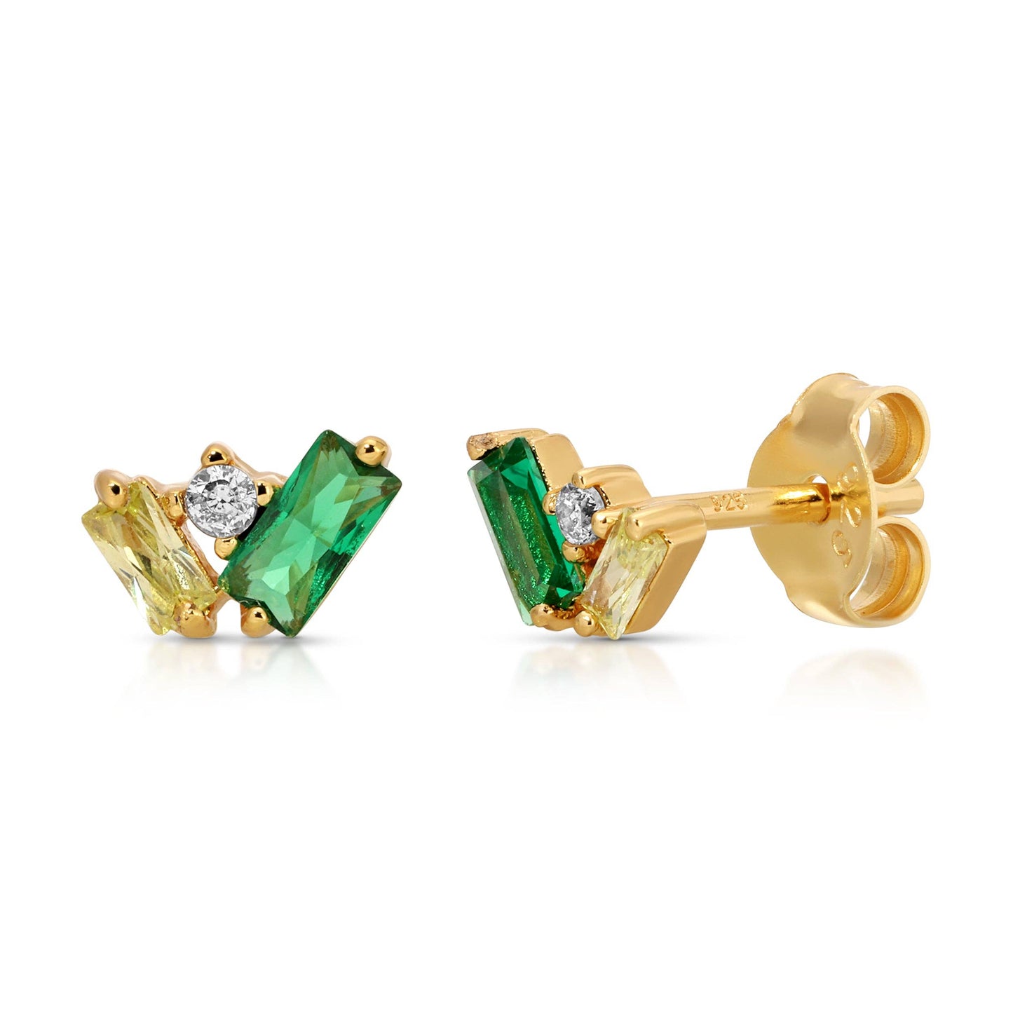 Jurate Olivia Green Cluster Stud Earrings