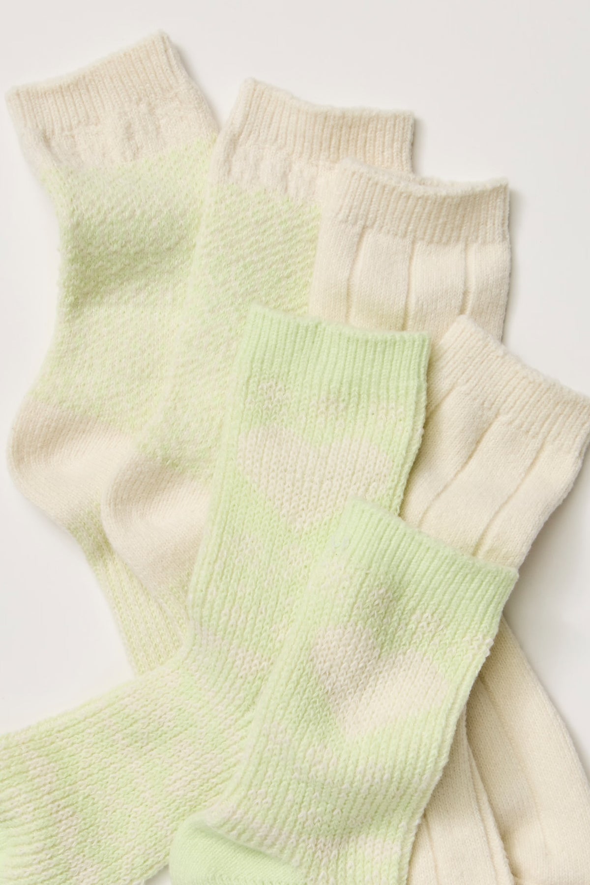 Free People Nordic Knit Sock Pack- Lime Cream