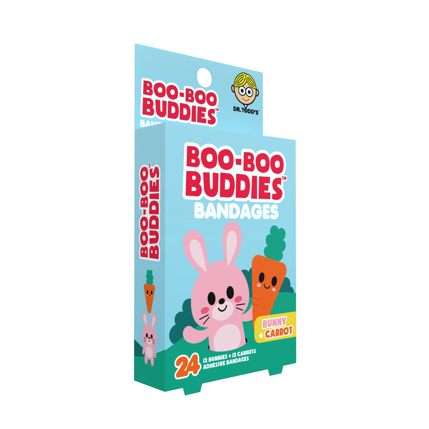 Kids Bandages – Bunny + Carrot (24 Count, Latex-Free)