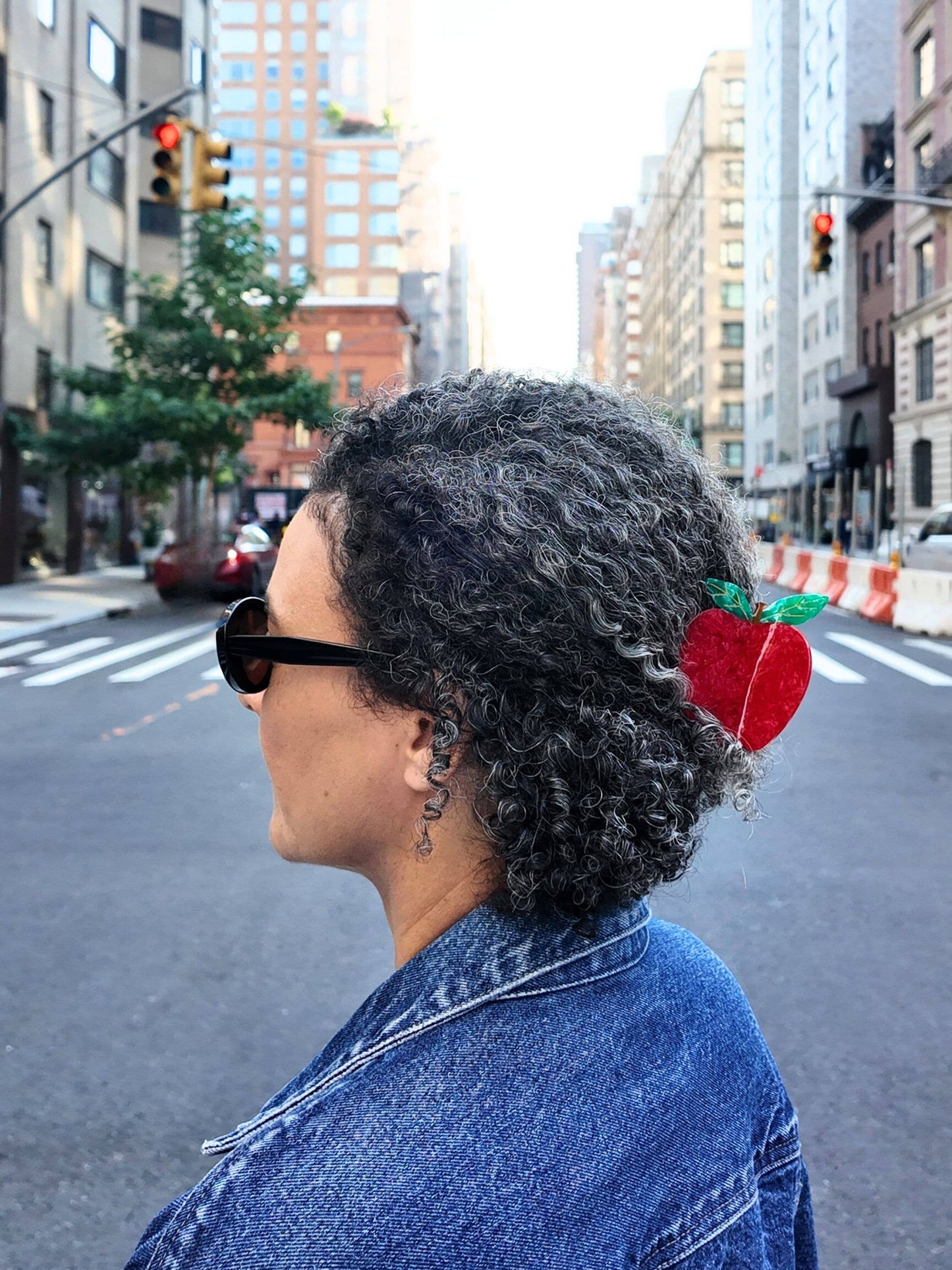 Solar Eclipse Hand-painted Big Apple Claw Hair Clip