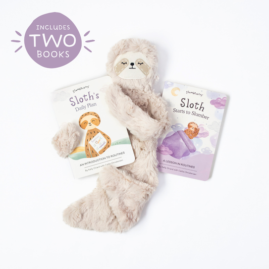 Slumberkins Sloth's Routines Plush Snuggler Set - with 2 books!