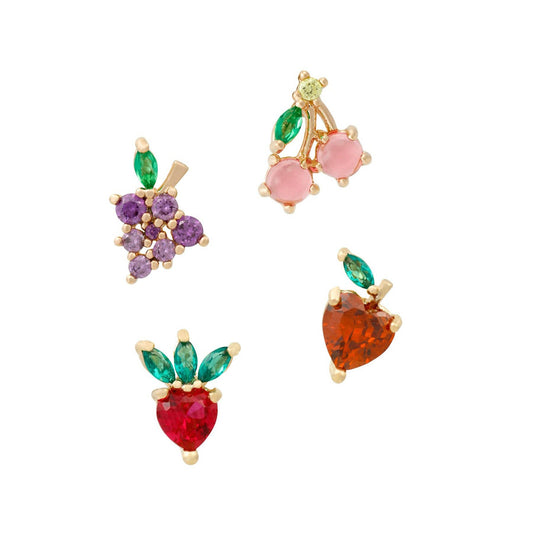 Girls Crew Fruit Basket Stud Set
