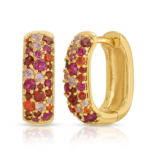 Jurate Amber Mosaic Pave Chain Link Hoop
