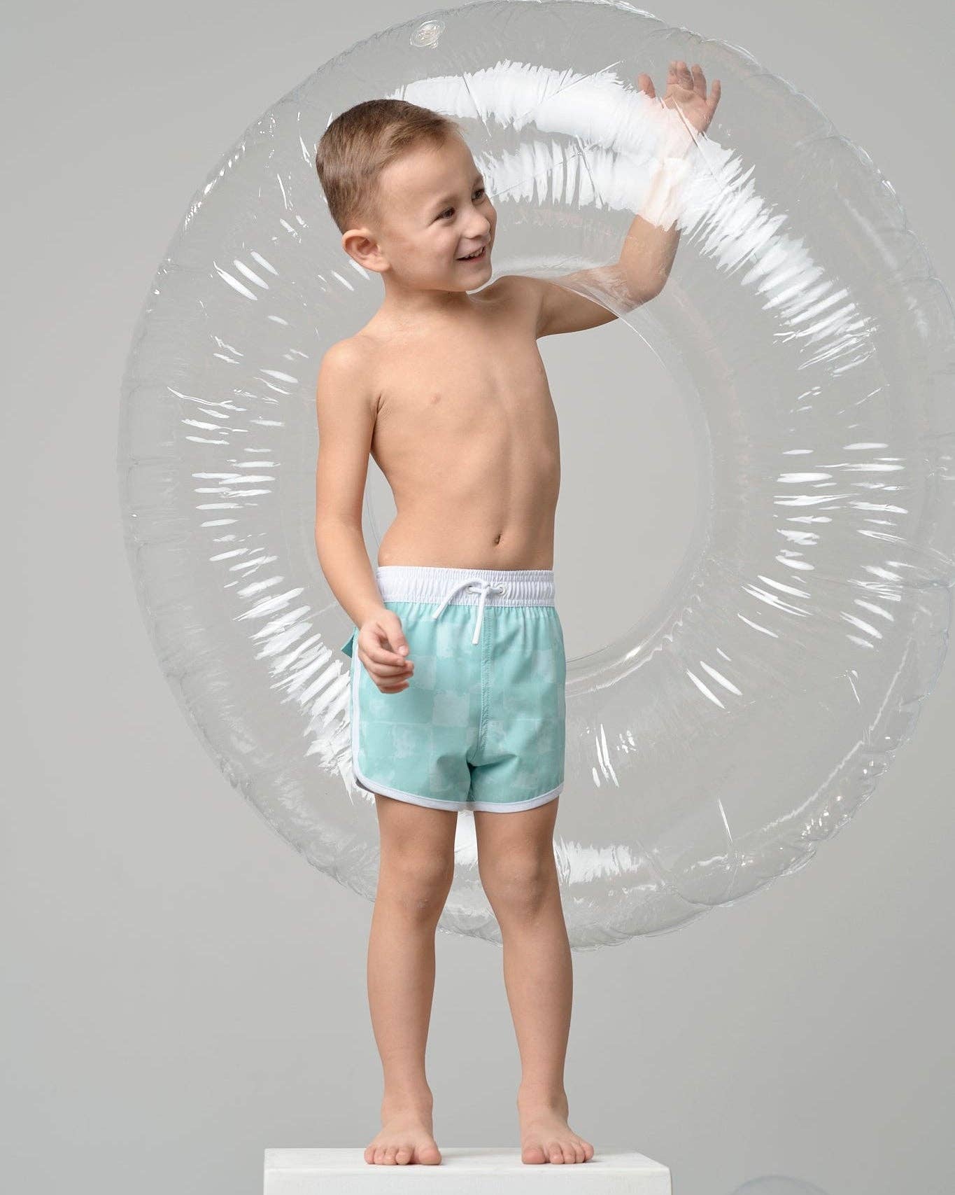 Little Bipsy Boy's Swim Short - Mint Check
