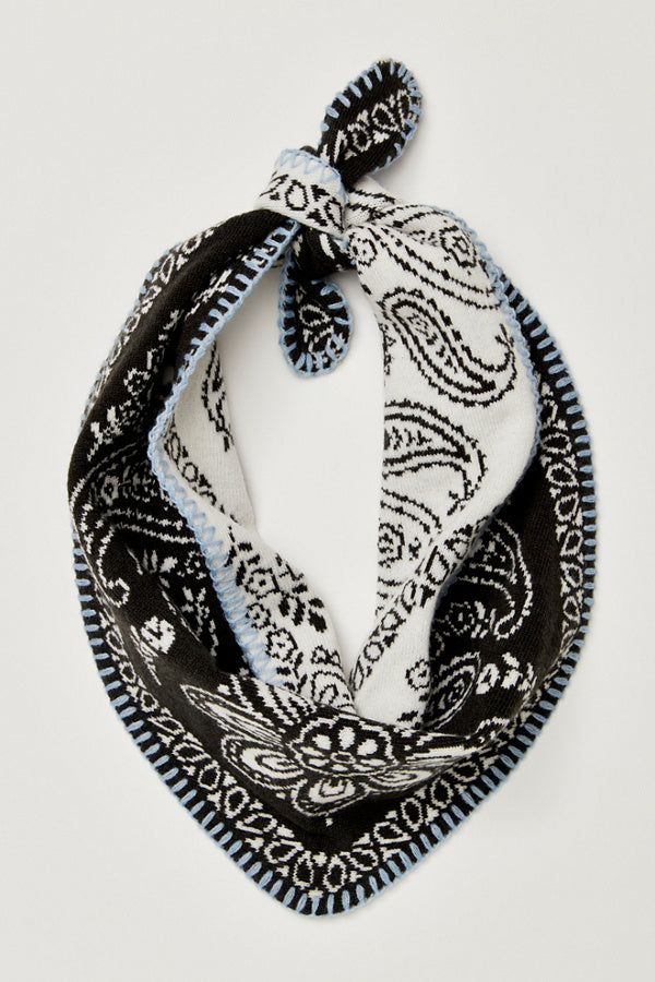Free People Carmen Knitted Triangle Bandana- Angel White