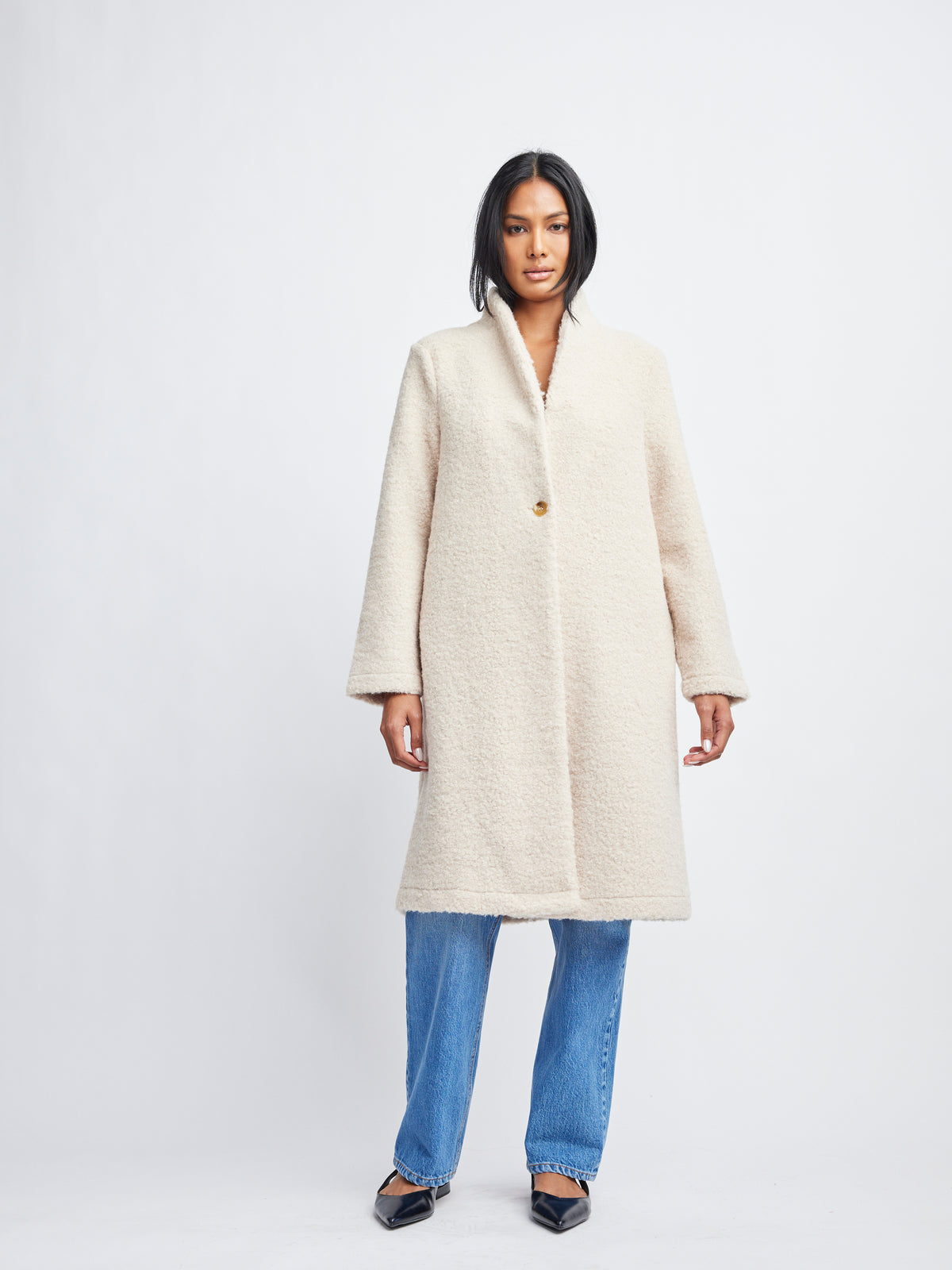 Self Contrast Bronte Open cardigan - Birch