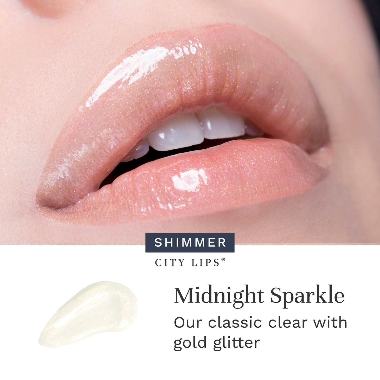City Lips®- Plumping Lip Gloss-Midnight Sparkle Gold Glitter