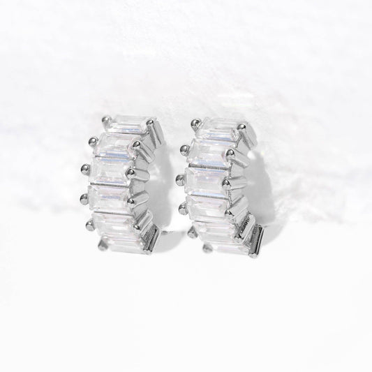 Girls Crew Bling Baguette Huggie Hoops