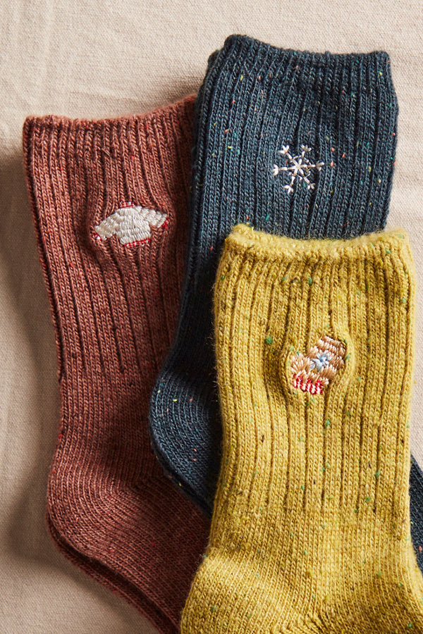 Free People Holiday Heritage Sock Pack- Blue