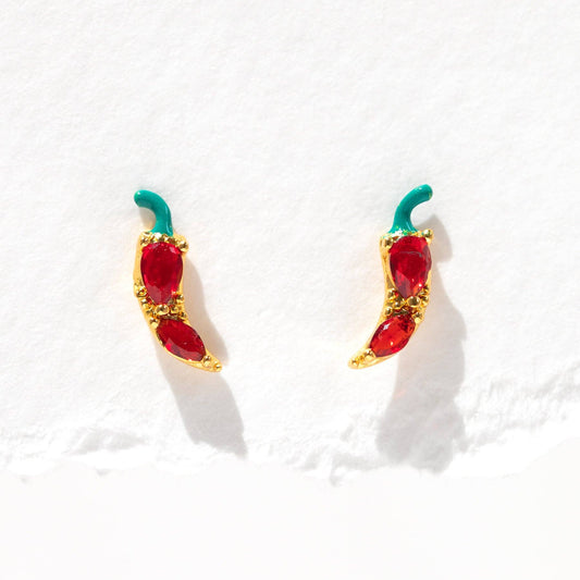 Girls Crew Red Hot Chili Pepper Studs