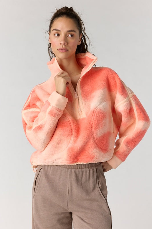 Free People Mountain High Haf-Zip Fleece- Watercolor