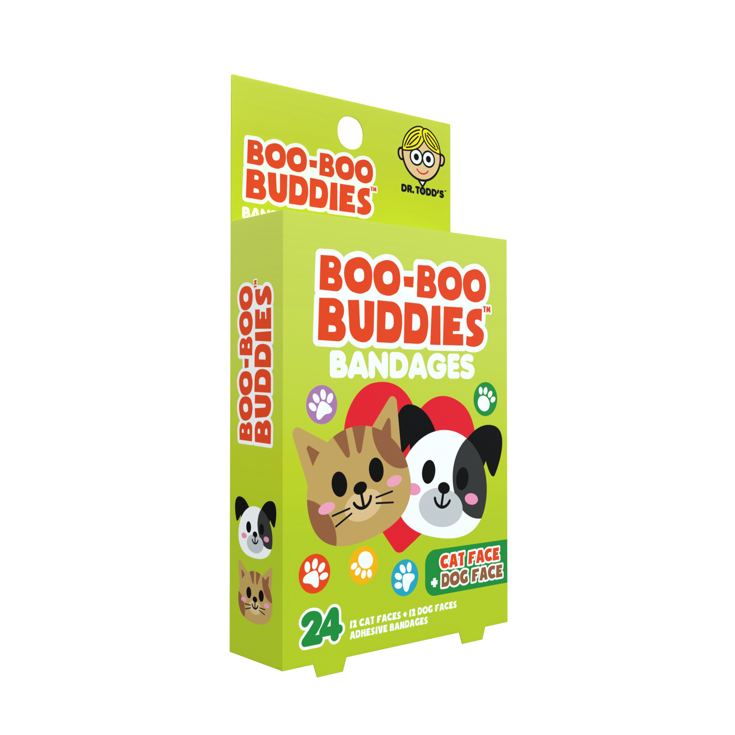 Kids Bandages – Dog Face + Cat Face (24 Count, Latex-Free)