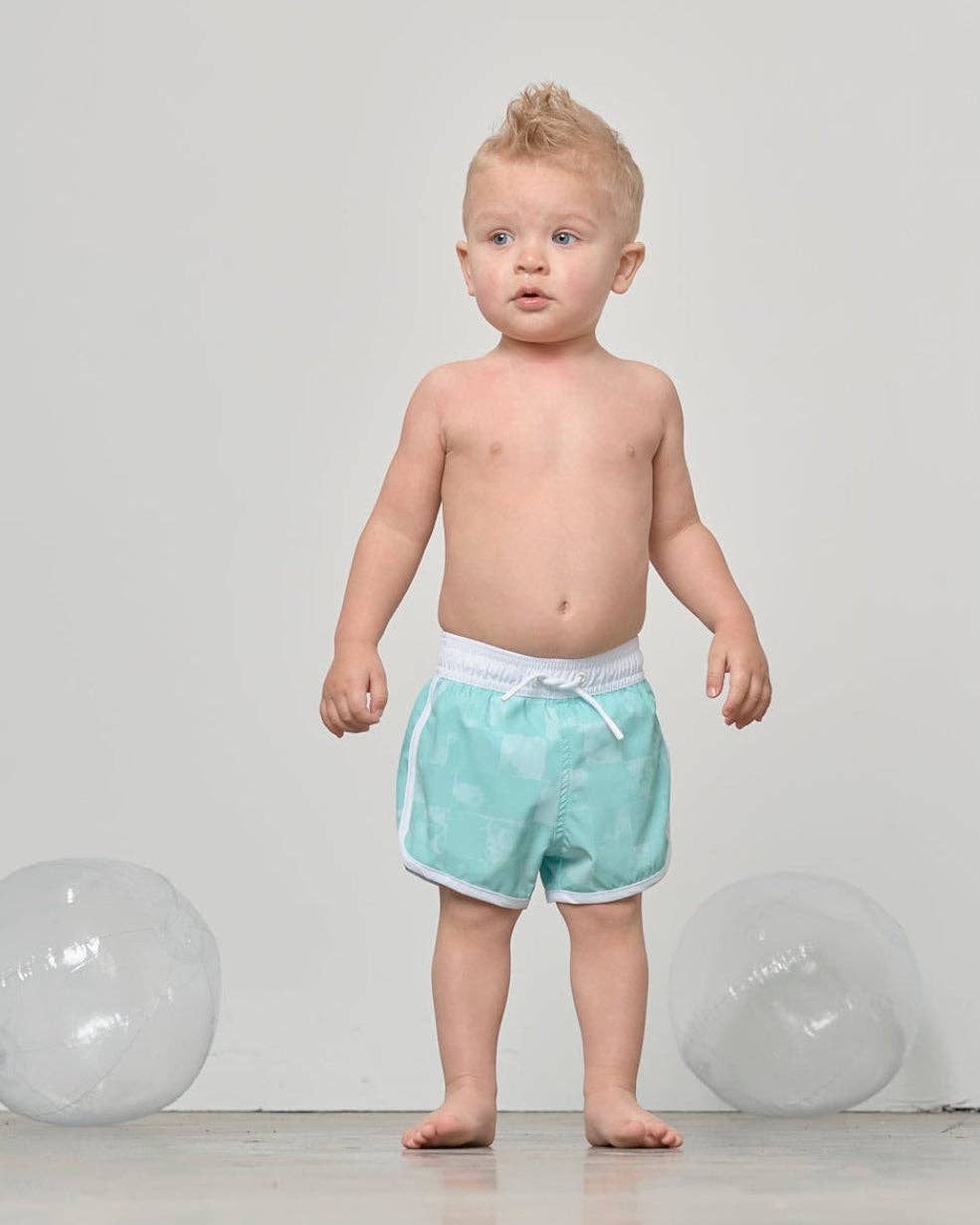 Little Bipsy Boy's Swim Short - Mint Check