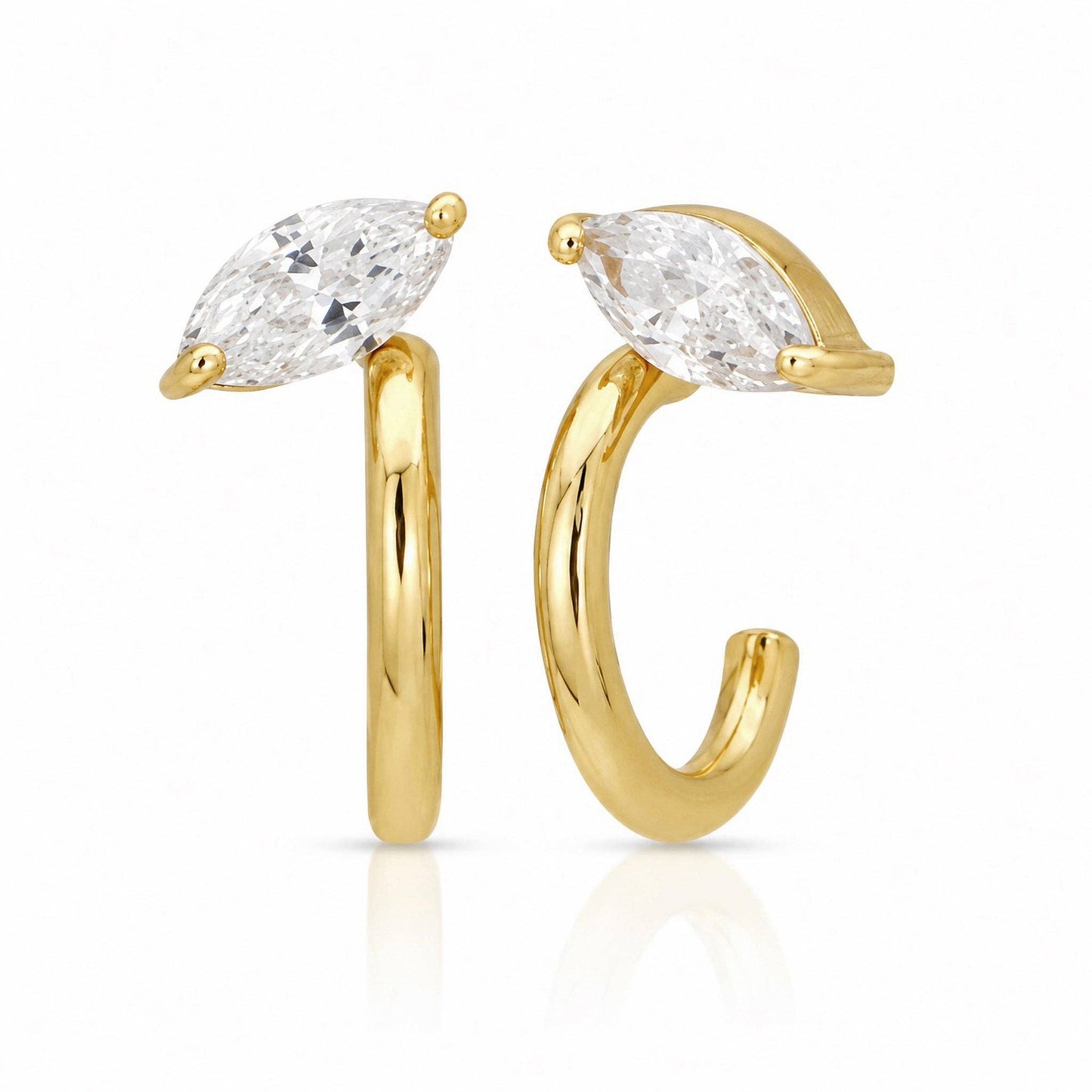 Jurate Blaire Gold Marquise Illusion Huggie Earrings
