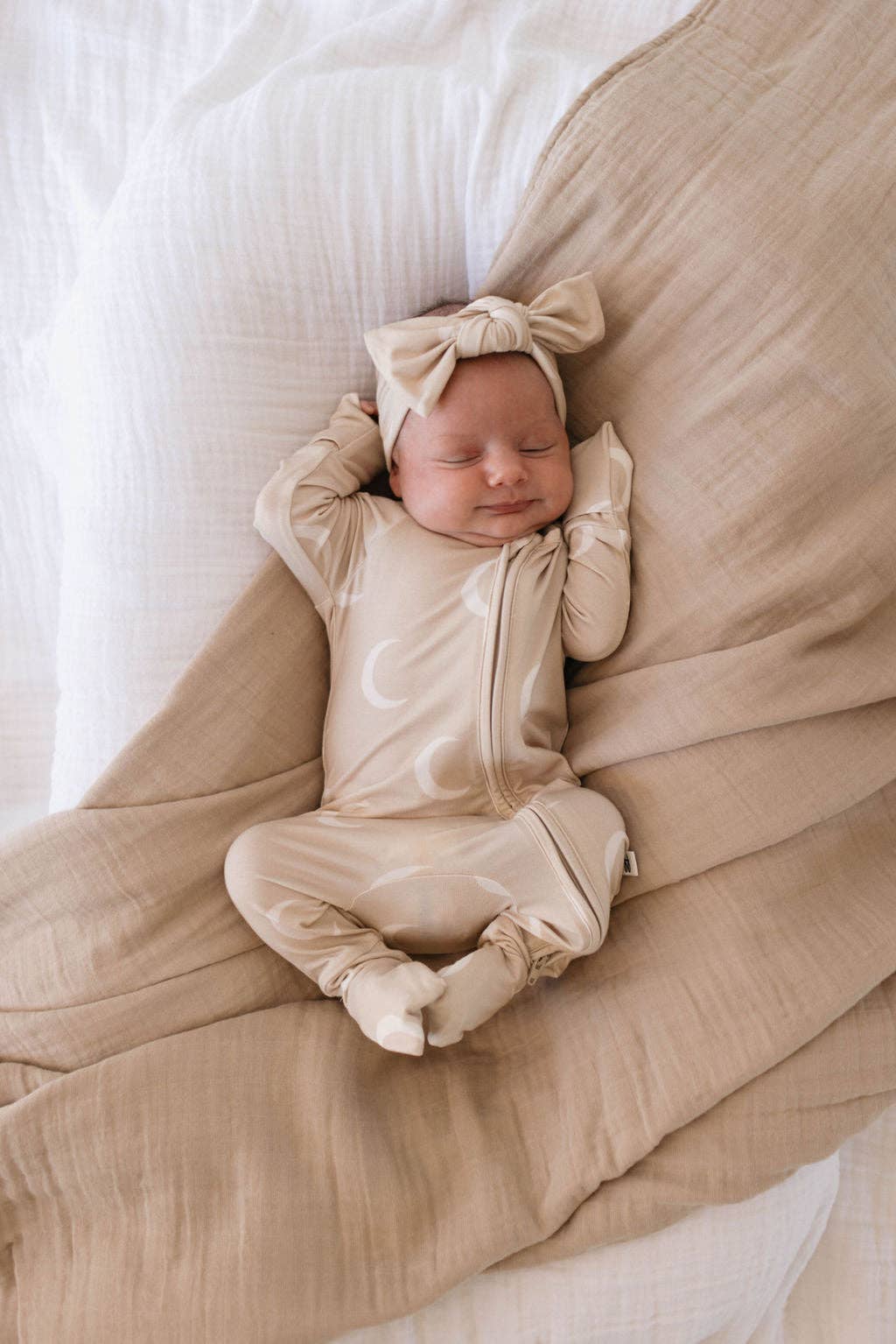 Forever French Baby Bamboo Zip Pajamas- Luna