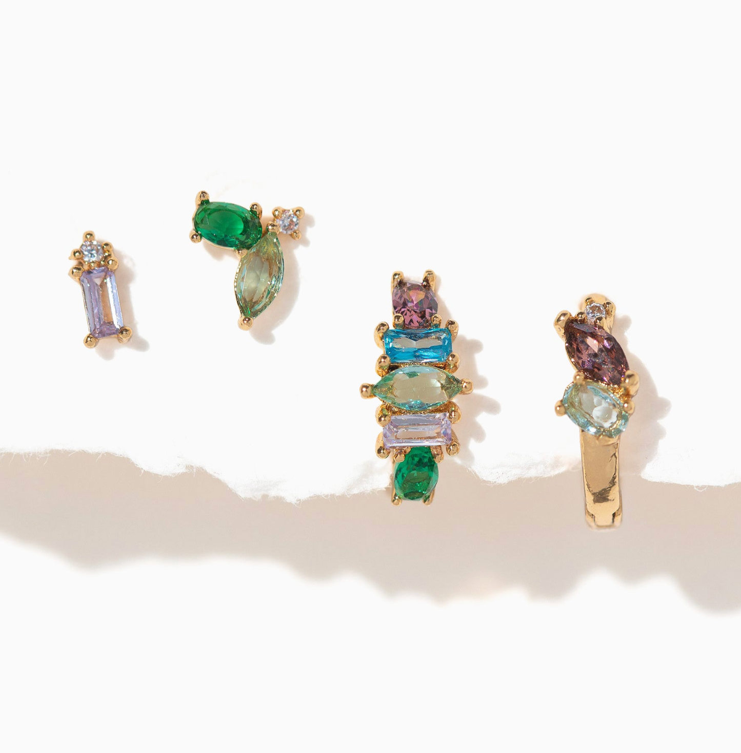 Girls Crew Flora and Fauna Earring Set: Gold