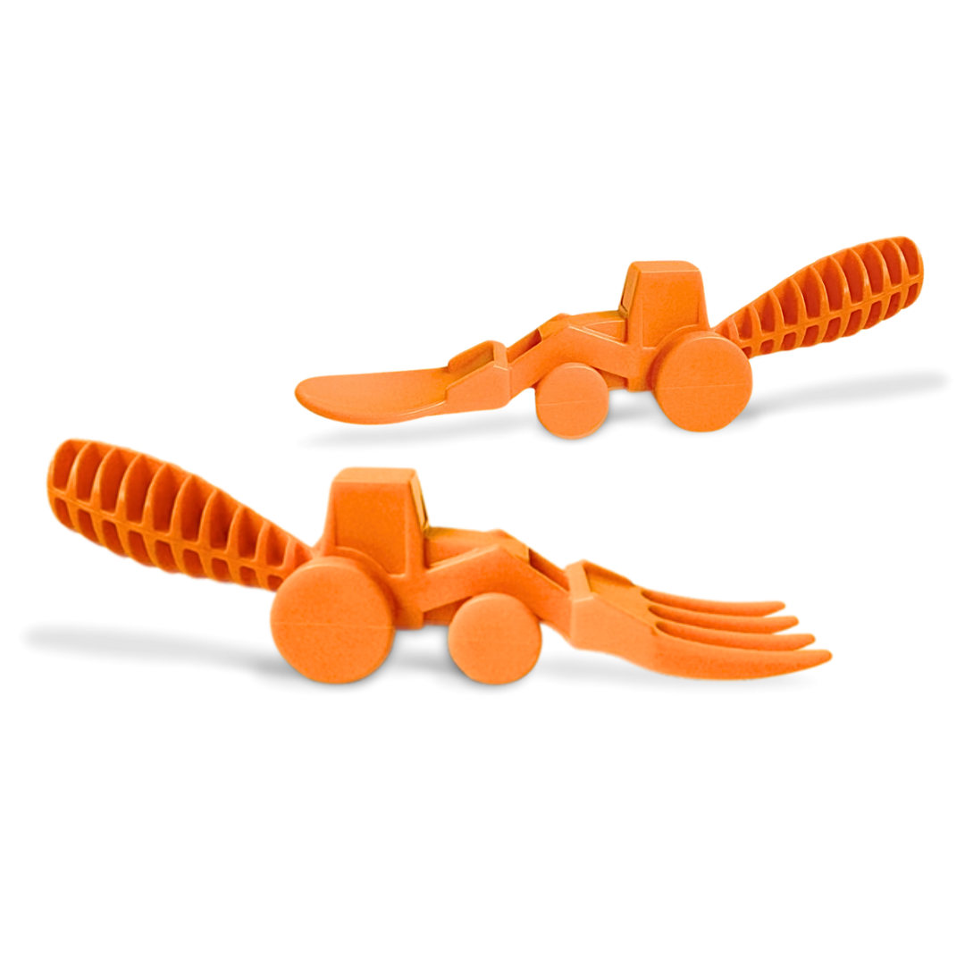 Set of 2 Tractor Utensils: Orange