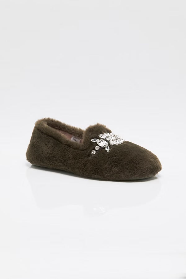 Free People Slumber Party Slipper- Olive