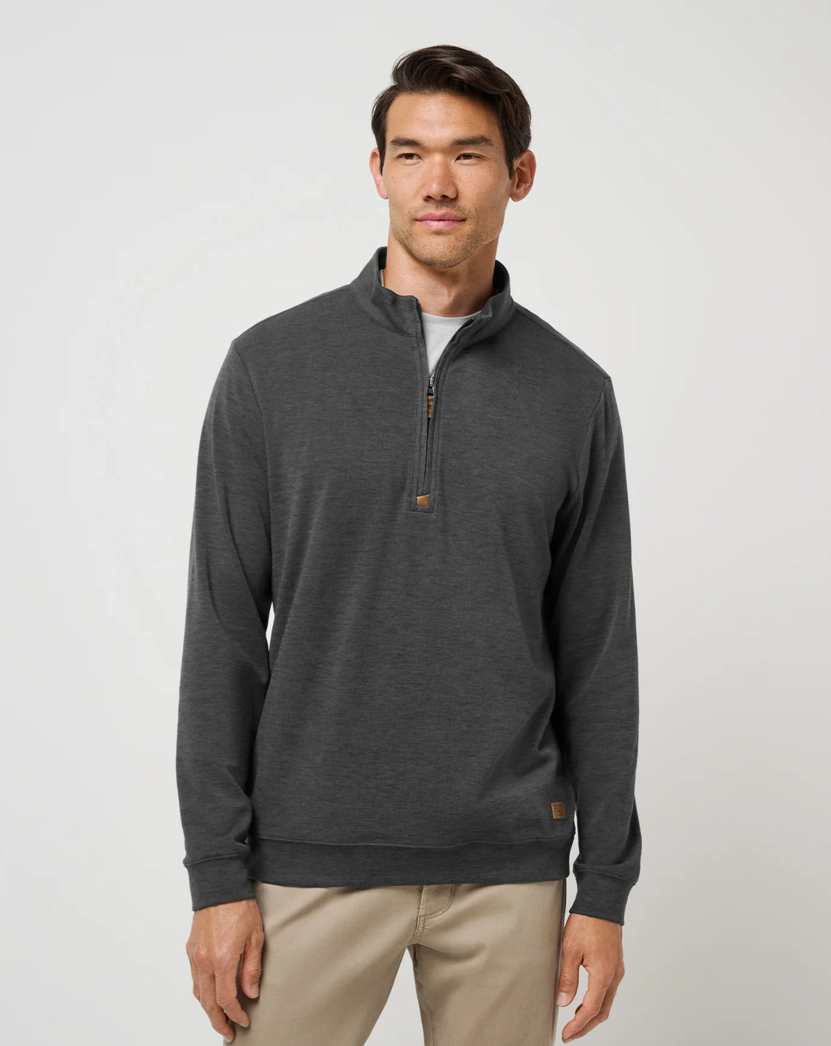 Travis Mathew Cloud Sweater Quarter Zip- Heather Black