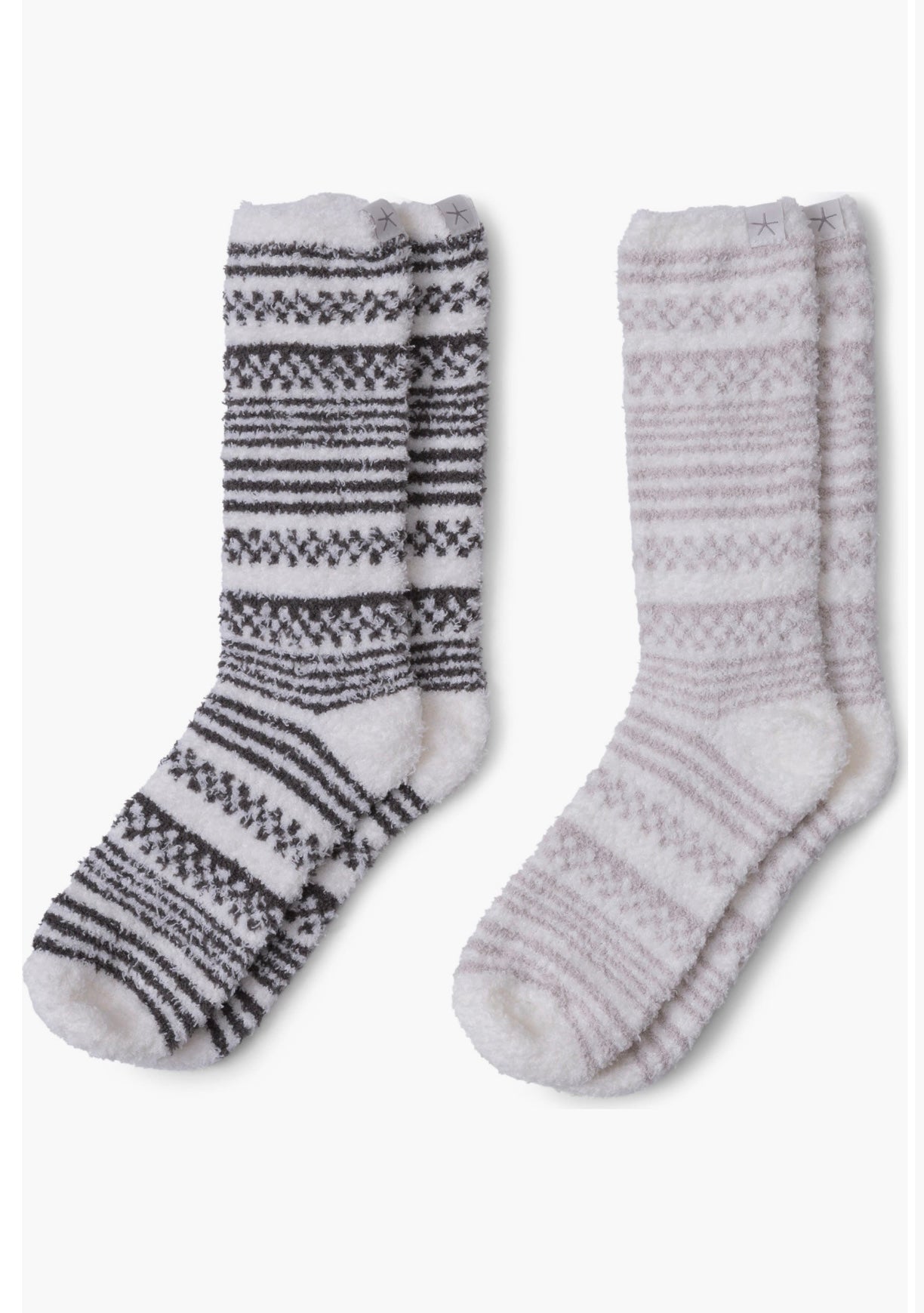 Barefoot Dreams CozyChic Checkered Striped 2 Pack Socks