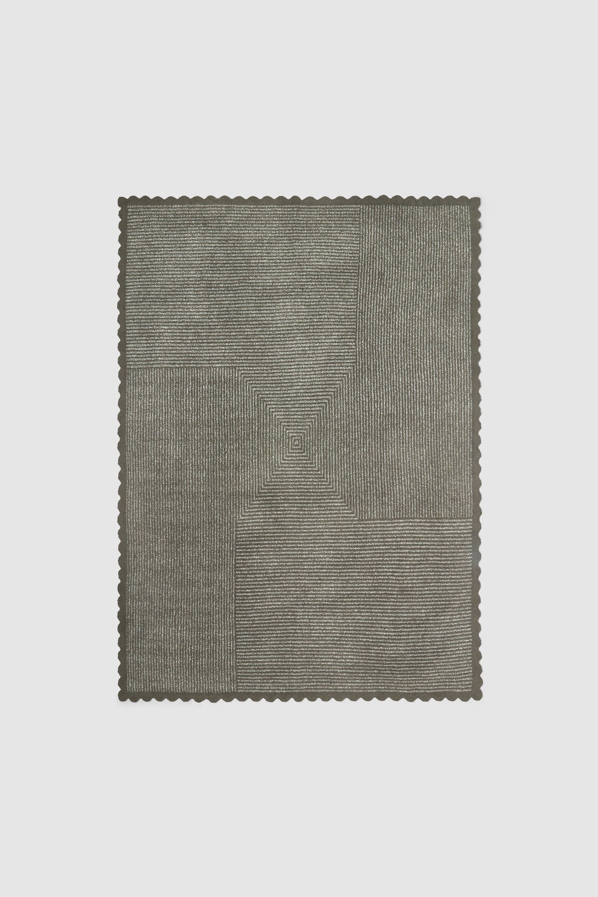 Barefoot Dreams Scallop Stripe Throw Blanket- Olive
