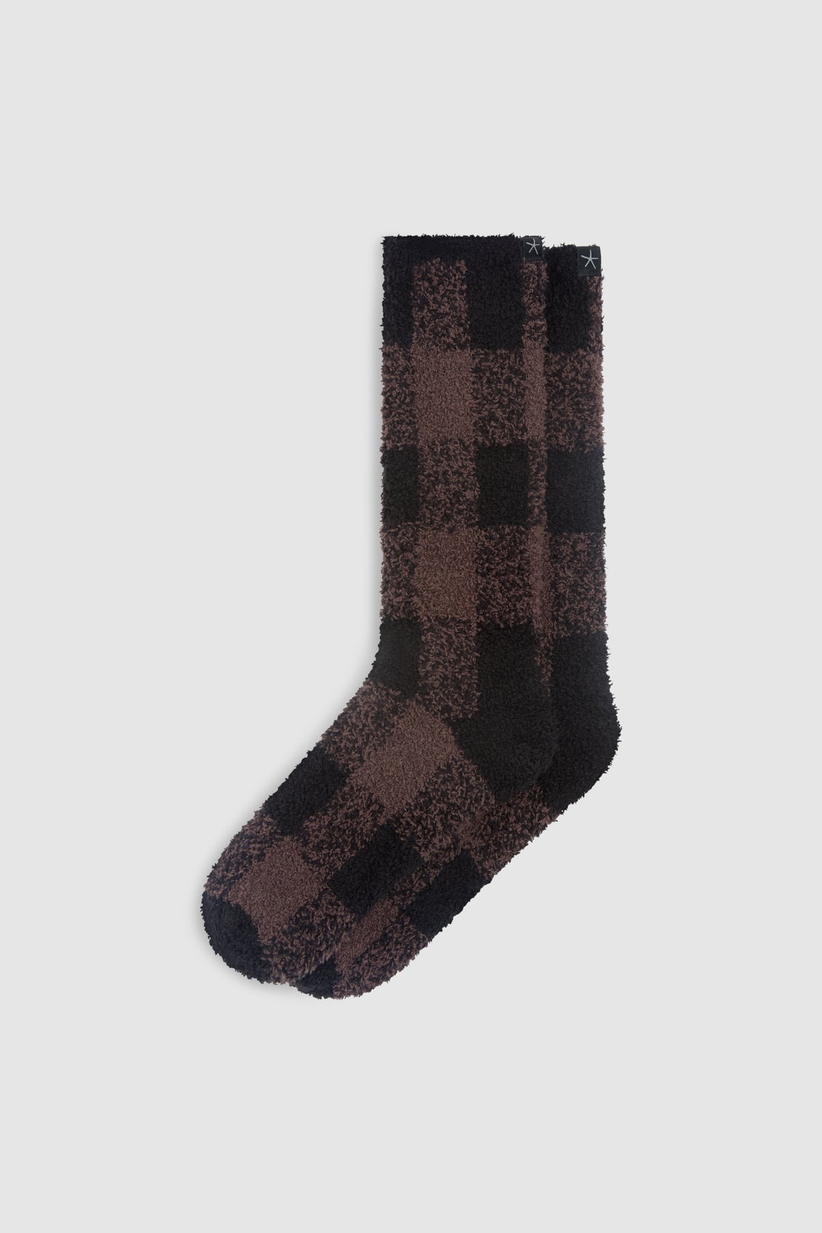 Barefoot Dreams Buffalo Plaid Socks- Umber